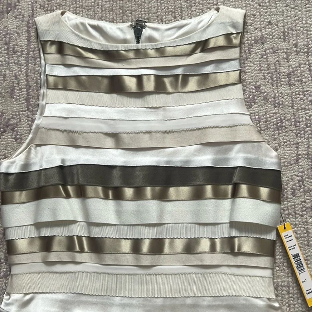 NWT Alice + Olivia Striped Ribbon Dress - Picture 3 of 9